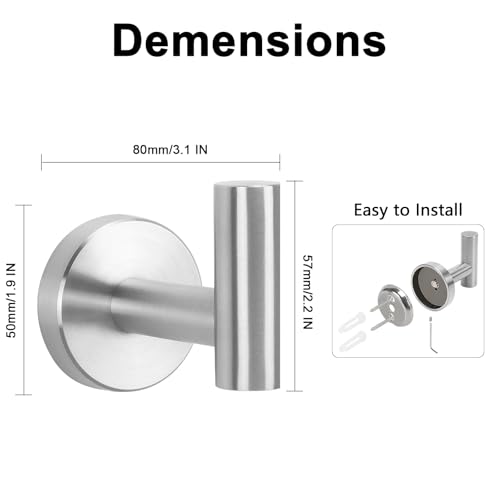 Bath Towel Hooks (Brushed Nickel / 16 Pack)