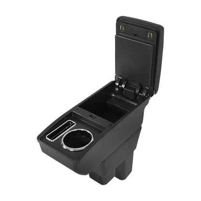 Car Armrest Box Compatible with Honda Fit Jazz Hatchback 2009 (with Cup Holder)