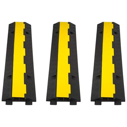 Cable Ramp 3 Pack 2 Channel 11000lbs axle Capacity Floor Cord Cable Protector (3 Pack 2 Channel)