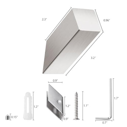 Towel Hooks Brushed Nickel Stainless Steel (Brushed Nickel / 6 Pack)