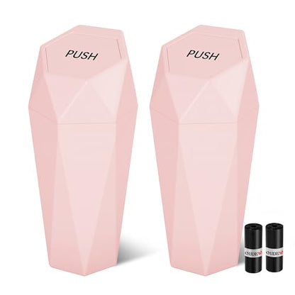 Car Trash Can with Lid (Pink-2Pcs)