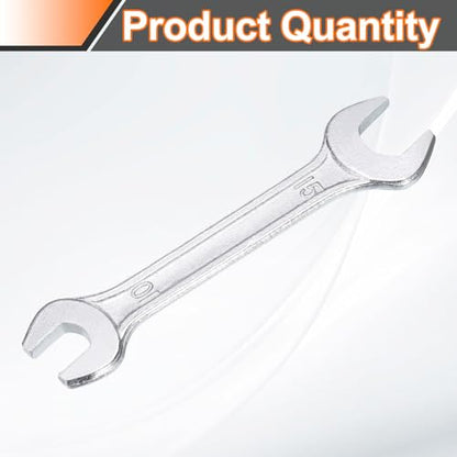 Double Open End Wrench 10mm x 15mm Metric 15 Degree Offset Angle Small Flat Head Wrench Galvanizing Open Ended Spanner for Automotive Repair Furniture Assembly (10mm x 15mm)