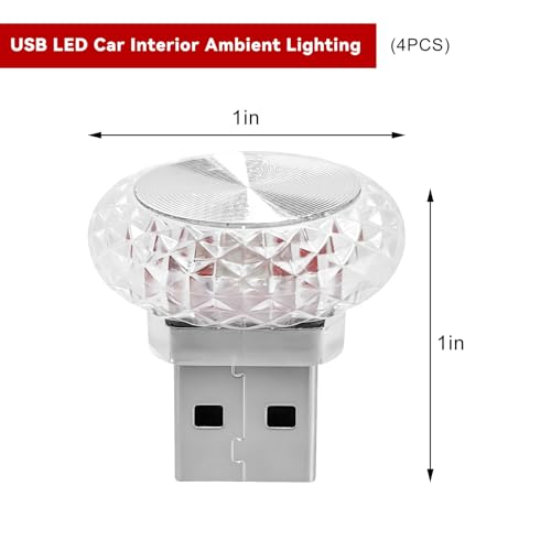 4 PCS USB LED Car Interior Atmosphere Lamp (Pink Purple)