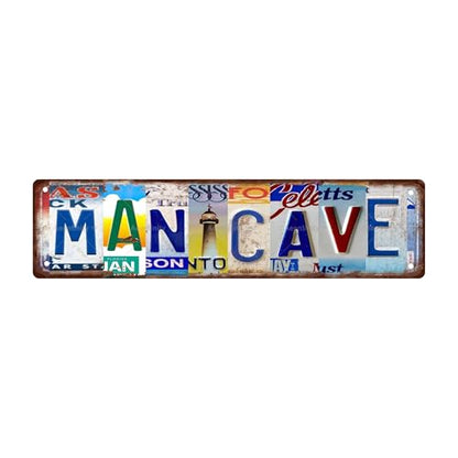 MAN CAVE Vintage Metal Tin Street Sign Bar Cafe Garage Cave Home Room Wall Bathroom Farmhouse Garden Porch Patio Decor (MAN CAVE)