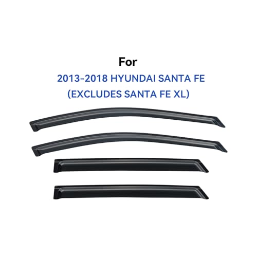 Window Visors Rain Guards for 2013 (2013-2018 Hyundai Santa Fe)