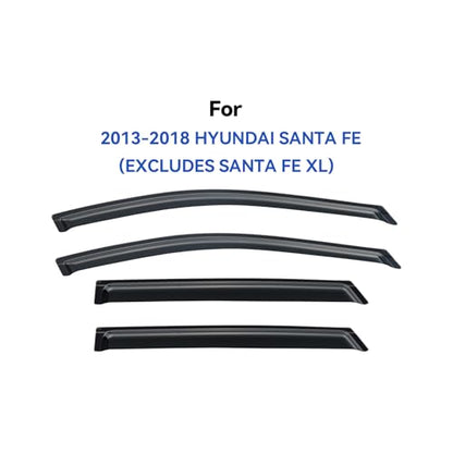 Window Visors Rain Guards for 2013 (2013-2018 Hyundai Santa Fe)