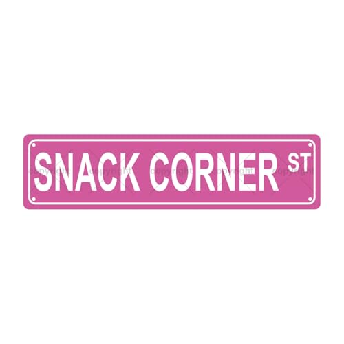 SNACK CORNER ST SPACE Metal Tin Street Sign Bar Cafe Garage Cave Home Room Wall Bathroom Farmhouse Garden Porch Patio Decor (SNACK CORNER)