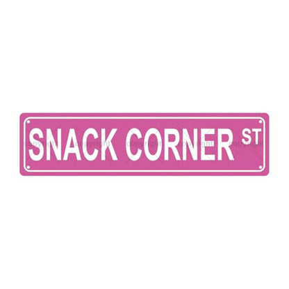 SNACK CORNER ST SPACE Metal Tin Street Sign Bar Cafe Garage Cave Home Room Wall Bathroom Farmhouse Garden Porch Patio Decor (SNACK CORNER)