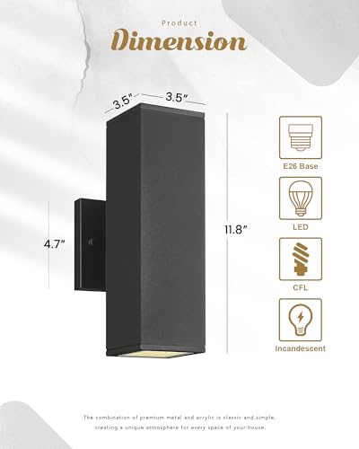 Modern Outdoor Wall Light (Black 1PK)
