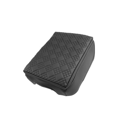 for Chevrolet Silverado EV 2024 2025 2026 Center Console Cover Armrest Box Cover for Chevy Silverado EV (Silverado EV Thickened Black Leather Square)