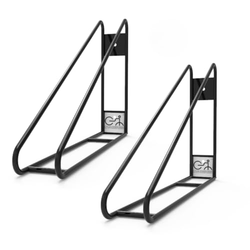 Bike Wall Mount Vertical Bike Hanger for Home Space Saving Rack Storage Mount for Garage or Home Bicycle Holder for Mountain Bikes Road Bikes Holds up to 77lbs Black (Black / 2 Bikes)