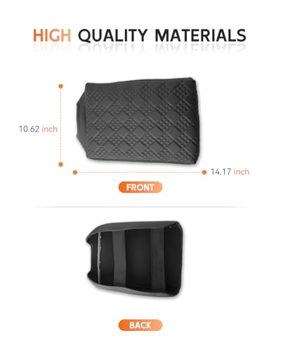 for 2024 2025 2026 GMC Sierra EV Center Console Cover Armrest Box Cover Sierra EV Accessories Console Arm Rest Protector Thickened (GMC Sierra EV Thickened Black Leather Square)