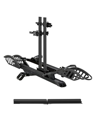 Young Ebike Rack with Ramp 200 lbs 2 Bike Rack Hitch Mount (200 lbs Tilting 2-Bike Rack with Ramp)