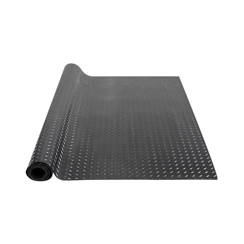 Diamond Plate Rubber Flooring Roll (120.7"L x 48.7"W x 0.1"Th)