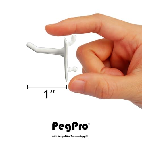 PegPro® 1" Hooks Kit for Standard “Wood Fiber” pegboard (1" Straight - 24 Count / White)