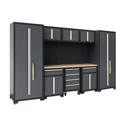 Garage Storage Cabinet System 9 (Black and Grey)