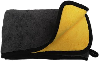 Large Microfiber Drying Towel for Car (36 X 24inches,grey-yellow,1pack)