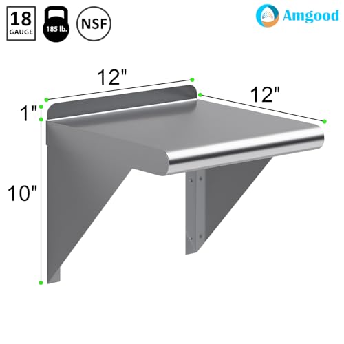 12 in. x 12 in. Stainless Steel Wall Mount Shelf (12 in. x 12 in.)