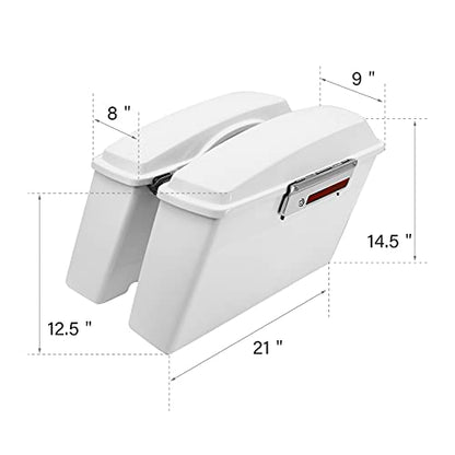 Motorcycle Saddle bags Hard Saddlebags For Harley Touring 1993 (White# / Standard)