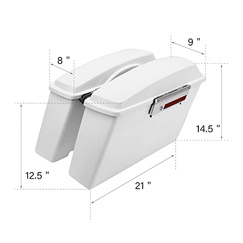 White Hard Saddlebags Fit for Harley Touring Road Glide King Street Glide Electra Glide 1994 (White / For 1994-2013)