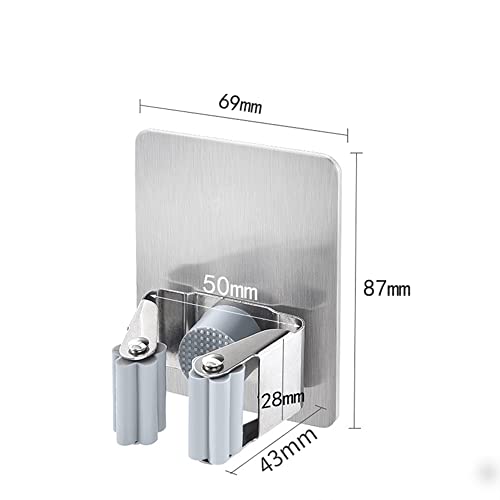 4 Pack Stainless Steel Mop Broom Holder Organizer (Model 1 (4 Pakck))