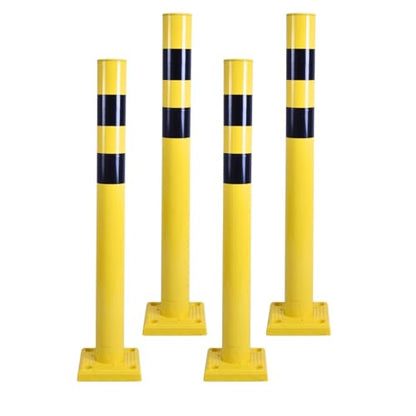 4 Pack 4" Diameter SpringBack Safety Bollard Post with 4 Anchor Bolts for Parking Garage (42"H 4Pack)