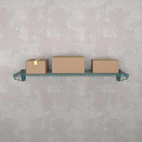 18" x 60" Green Epoxy Wire Wall Mount Shelf (Green / 18" x 60")