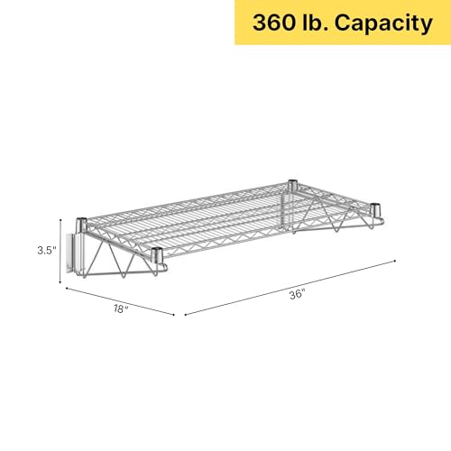 18" x 36" Chrome Wire Wall Mount Shelf (Chrome / 18" x 36")