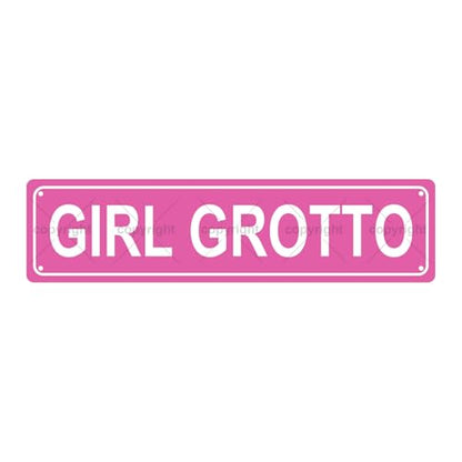 GIRL GROTTO SPACE Metal Tin Street Sign Bar Cafe Garage Cave Home Room Wall Bathroom Farmhouse Garden Porch Patio Decor (GIRL GROTTO)