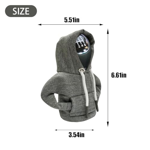 Car Gear Shift Hoodie Auto Shifter Knob Cover (Gray / 1 Pcs)