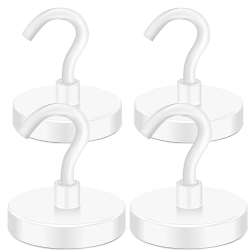 Magnetic Hooks Heavy Duty 170LB Super Strong Hook for Cruise (White / 4Pack-170LB)