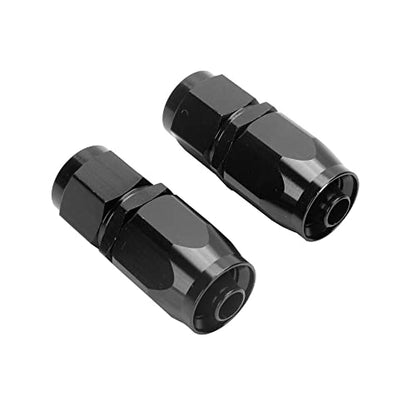Swivel 8AN Fitting 0° Straight For CPE Braided Hose End Black 2Pcs (8AN 0° 2Pcs)