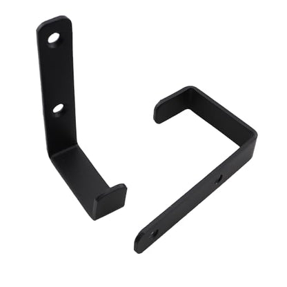 2PCS 82.5x45.5mm Black Metal Wall Mounted 2 Holes J Hook with Screws for Hanging Hat