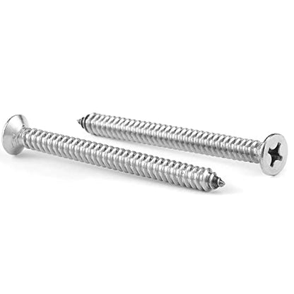10 x 1-3/4" Wood Screw 100Pcs 18-8 (304) Stainless Steel Screws Flat Head Phillips Fast Self Tapping Drywall Screws by SG TZH (#10 x 1-3/4")