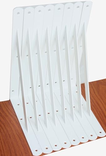 8 Pack L12 x H 8" White Heavy Duty Shelf Brackets with Screws Metal Shelf Brackets Shelf Support Angle Brackets for Shelves L Brackets Heavy Duty Floating Shelf (8 Pack-White / 12''x8'')
