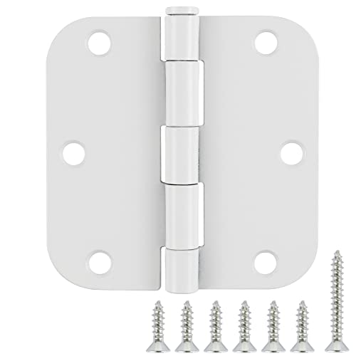3 1 2" Matte White Door Hinges 3.5" 5 (White / 6 Pack-no squeak)