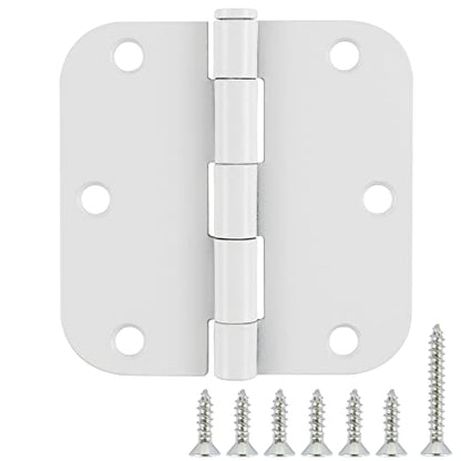 3 1 2" Matte White Door Hinges 3.5" 5 (White / 6 Pack-no squeak)