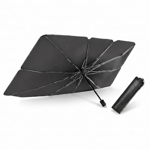 Car Windshield Sun Shade (1 PC / Black & Silver #2)