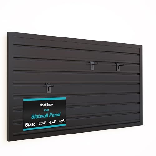 Slatwall Panel Wall Storage Systems (2x4ft / Black)