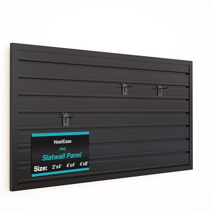 Slatwall Panel Wall Storage Systems (2x4ft / Black)