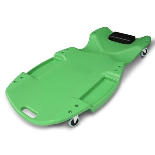 Mechanic Creeper with Padded Headrest & Tool Trays (Green / 46.5")