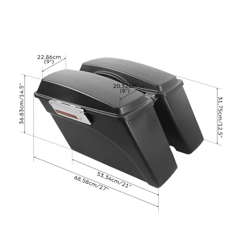 Motorcycle Saddlebags Hard Saddle Bags For Harley Touring 1993 (Matte Black / Standard)