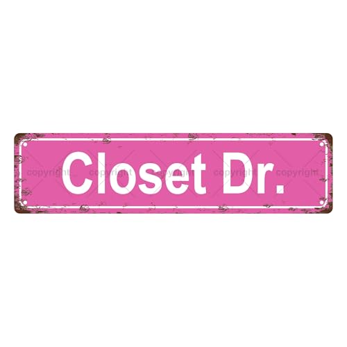 CLOSET DR SPACE Metal Tin Street Sign Bar Cafe Garage Cave Home Room Wall Bathroom Farmhouse Garden Porch Patio Decor (CLOSET)