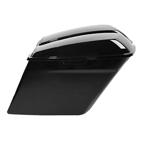 Motorcycle 5" Stretched Saddlebags Fit For Harley Touring 2014 (5" Stretched-Vivid Black W/ No Latches)