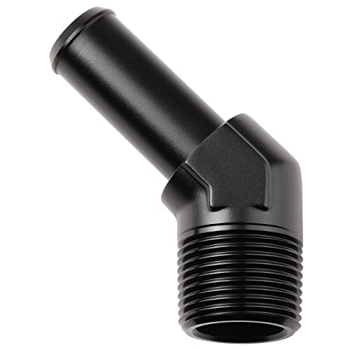 3 4 NPT Male to 3 (3/4 NPT to 3/4 Barb / Black - 45 Degree)