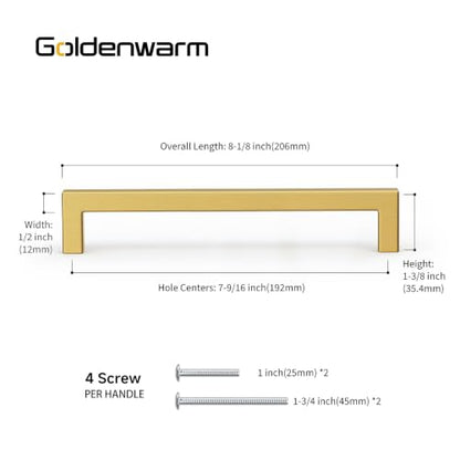 25 Pack Gold Cabinet Handles 7 (Gold / 7-1/2 inch Hole Centers)