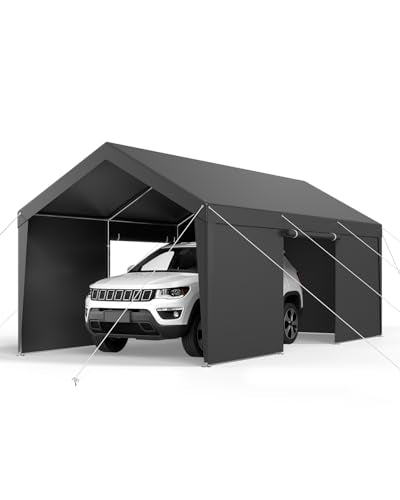 12x20 FT Heavy Duty Carport (Gray / 12x20ft)
