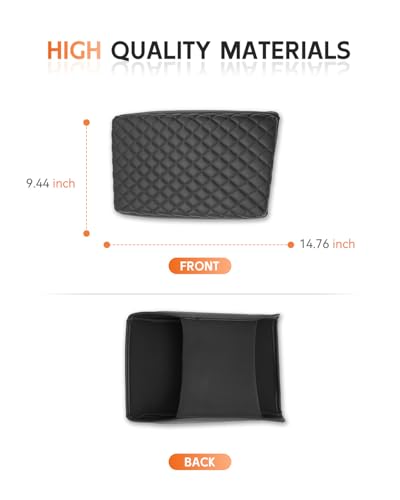 for Volkswagen Atlas 2024 2025 2026 Center Console Cover Armrest Box Cover for VW Atlas (Atlas-Thickened Black Leather Square)