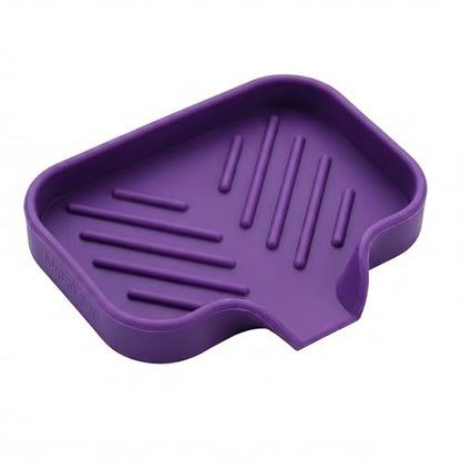 Silicone Soap Dish with Drain Spout (Purple / S(4.9"×3.2"))