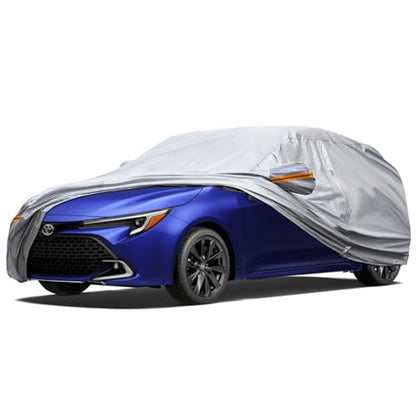 6 Layer Full Car Cover is All (Orange reflective strip / 17/ H-S For Hatchback-Length ( Up to 173" ))